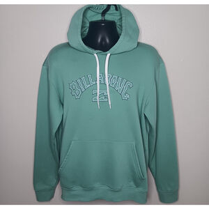 Billabong Adult Mediun Hoodie Pullover Sweatshirt Green Surf Beach Relax Fit